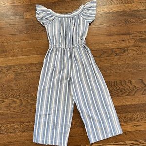 Girls Blue striped jumper.